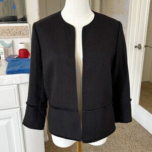 T Tahari Black Three Quarter Length Dress Jacket in Women's Size Small